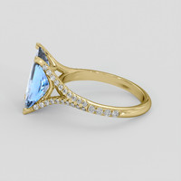 4.31 Ct. Blue Sapphire Ring, 10K Yellow Gold 4
