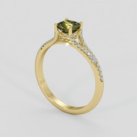 0.79 Ct. Yellowish Green Sapphire Ring, 10K Yellow Gold 2