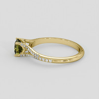 0.79 Ct. Yellowish Green Sapphire Ring, 10K Yellow Gold 4
