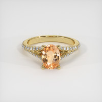 1.39 Ct. Padparadscha Sapphire Ring, 10K Yellow Gold 1
