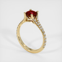 0.77 Ct. Ruby Ring, 14K Yellow Gold 2