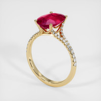 3.00 Ct. Ruby Ring, 14K Yellow Gold 2