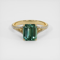 2.53 Ct. Bluish Green Sapphire Ring, 14K Yellow Gold 1