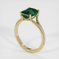 2.53 Ct. Bluish Green Sapphire Ring, 14K Yellow Gold 2