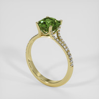 4.01 Ct. Green Sapphire Ring, 14K Yellow Gold 2