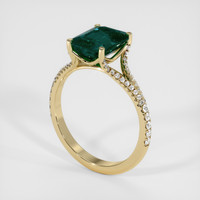 2.52 Ct. Bluish Green Sapphire Ring, 14K Yellow Gold 2