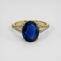 4.18 Ct. Blue Sapphire Ring, 14K Yellow Gold 1