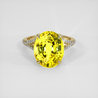 9.73 Ct. Yellow Sapphire Ring, 14K Yellow Gold 1