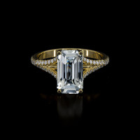 3.57 Ct. White Sapphire Ring, 14K Yellow Gold 1