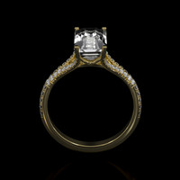 3.57 Ct. White Sapphire Ring, 14K Yellow Gold 3