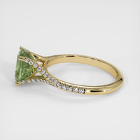 2.21 Ct. Yellowish Green Sapphire Ring, 14K Yellow Gold 4
