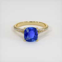 3.04 Ct. Blue Sapphire Ring, 18K Yellow Gold 1