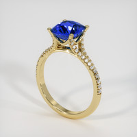 3.04 Ct. Blue Sapphire Ring, 18K Yellow Gold 2