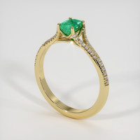 0.45 Ct. Emerald Ring, 18K Yellow Gold 2