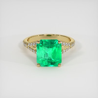4.73 Ct. Emerald Ring, 18K Yellow Gold 1