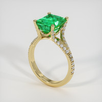 4.73 Ct. Emerald Ring, 18K Yellow Gold 2