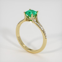 0.71 Ct. Emerald Ring, 18K Yellow Gold 2