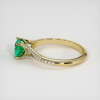 0.71 Ct. Emerald Ring, 18K Yellow Gold 4