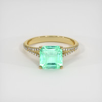 3.17 Ct. Emerald Ring, 18K Yellow Gold 1