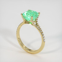 3.17 Ct. Emerald Ring, 18K Yellow Gold 2