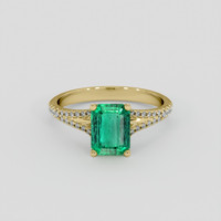 1.51 Ct. Emerald Ring, 18K Yellow Gold 1