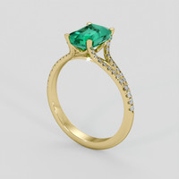 1.51 Ct. Emerald Ring, 18K Yellow Gold 2