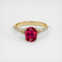 2.09 Ct. Ruby Ring, 18K Yellow Gold 1