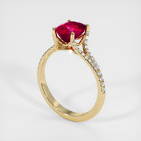2.09 Ct. Ruby Ring, 18K Yellow Gold 2