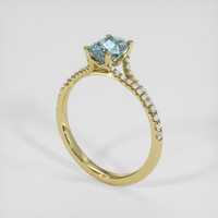 1.23 Ct. Bluish Green Sapphire Ring, 18K Yellow Gold 2
