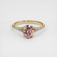 1.92 Ct. Pinkish Brown Sapphire Ring, 18K Yellow Gold 1