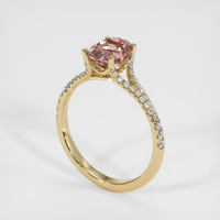 1.92 Ct. Pinkish Brown Sapphire Ring, 18K Yellow Gold 2
