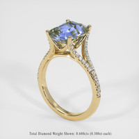 4.33 Ct. Bi Color Sapphire Ring, 18K Yellow Gold 2
