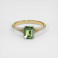 1.41 Ct. Green Sapphire Ring, 18K Yellow Gold 1