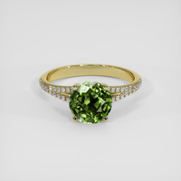 4.01 Ct. Green Sapphire Ring, 18K Yellow Gold 1