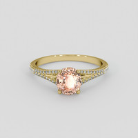 1.33 Ct. Padparadscha Sapphire Ring, 18K Yellow Gold 1