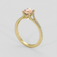 1.33 Ct. Padparadscha Sapphire Ring, 18K Yellow Gold 2