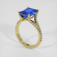 5.06 Ct. Blue Sapphire Ring, 18K Yellow Gold 2