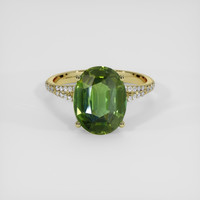 4.52 Ct. Green Sapphire Ring, 18K Yellow Gold 1