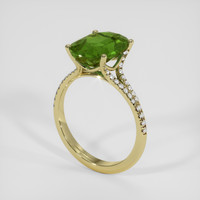 4.52 Ct. Green Sapphire Ring, 18K Yellow Gold 2