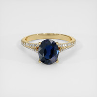 1.80 Ct. Blue Sapphire Ring, 18K Yellow Gold 1