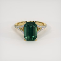 4.50 Ct. Green Sapphire Ring, 18K Yellow Gold 1