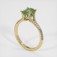 2.21 Ct. Yellowish Green Sapphire Ring, 18K Yellow Gold 2