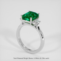2.61 Ct. Emerald Ring, Platinum 950 2