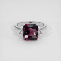 4.90 Ct. Purplish Pink Garnet Ring, Platinum 950 1
