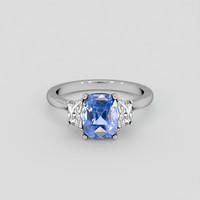 3.65 Ct. Blue Sapphire Ring, Platinum 950 1