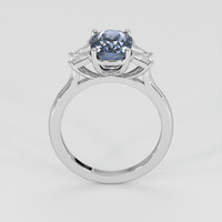 3.53 Ct. Greyish Blue Sapphire Ring, Platinum 950 3