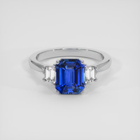 3.04 Ct. Blue Sapphire Ring, Platinum 950 1