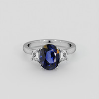 3.32 Ct. Blue Sapphire Ring, Platinum 950 1