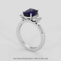 3.32 Ct. Blue Sapphire Ring, Platinum 950 2
