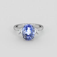 5.48 Ct. Blue Sapphire Ring, 10K White Gold 1
